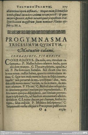 Progymnasma Tricesimum Quintum. Mutuatio calami
