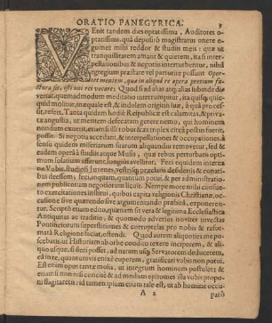 Oratio Panegyrica.