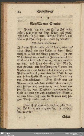 §. 11. Vom Waaren Scontro