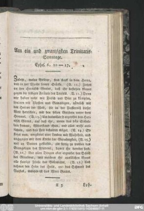 Am ein und zwanzigsten Trinitatis-Sonntage. Ephes. 6, 10-17.