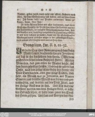 Evangelium, Luc. II. v. 22-32.