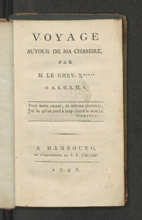 Voyage Autour De Ma Chambre