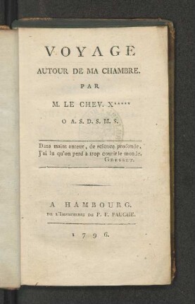 Voyage Autour De Ma Chambre
