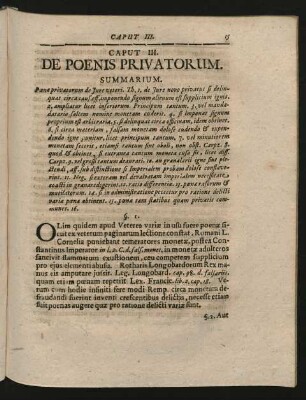 Caput III. De Poenis Privatorum.