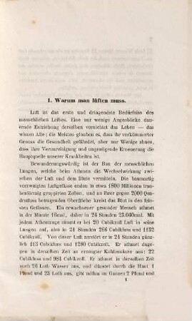 Die Lüftung und Erwärmung der Kinderstube und des Krankenzimmers : Nach Prof. Meissner's Grundsätzen mitgetheilt