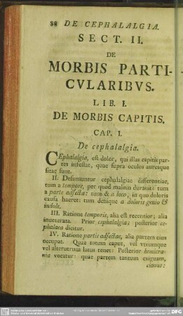 Sect. II. De Morbis Particularibus