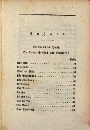 Dichtungen, 10. Lyrischer Gedichte zweite Sammlung, siebentes, achtes, neuntes Buch