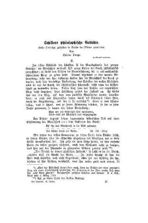 Schillers philosophische Gedichte : sechs Vorträge, gehalten in Berlin im Winter 1885/1886 ; II.