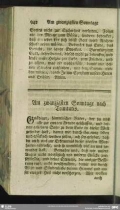 Am zwanzigsten Sonntage nach Trinitatis
