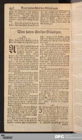 Vom hohen Adel der Gläubigen.