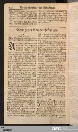 Vom hohen Adel der Gläubigen.