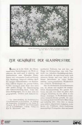 Zur Geschichte der Glasindustrie