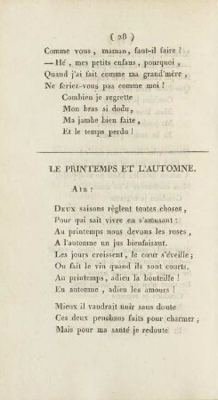 Le Printemps Et L'Automne.