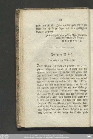 Dritter Brief. Leontine an Amalien.