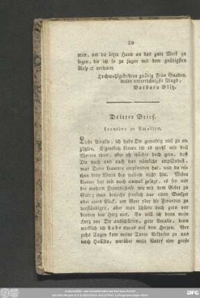 Dritter Brief. Leontine an Amalien.