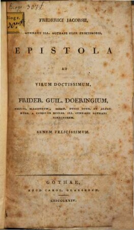 Epistolae ad Frid. Guil. Doeringium
