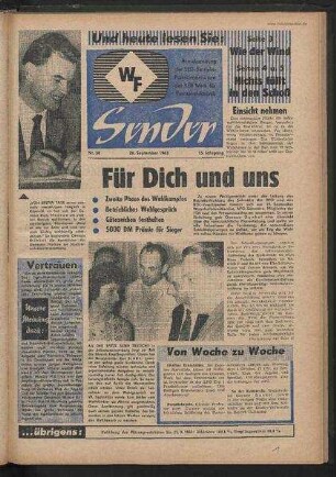 Betriebszeitung 'WF-Sender', Nr.38/1963 (26. September 1963)