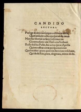 Candido Lectori.