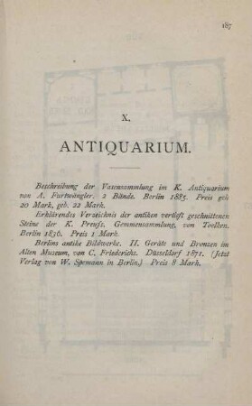X. Antiquarium