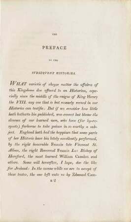 The Preface to the subsequent histories
