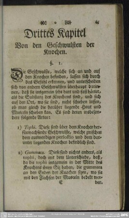 Drittes Kapitel, Von den Geschwulsten der Knochen