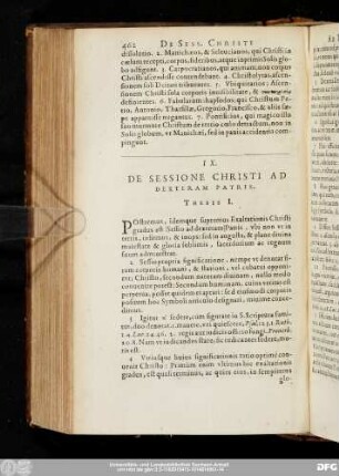IX. De Sessione Christi Ad Dexteram Patris.
