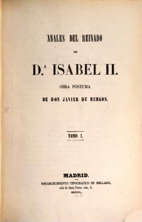 Annales del reinado de Da. Isabel II, 1