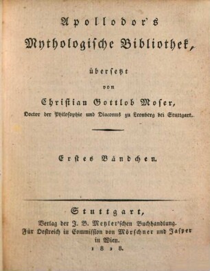 Apollodor's Mythologische Bibliothek, 1