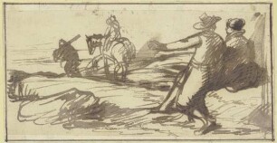 Landschaft mit Reiter und ruhendem Paar