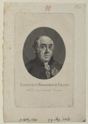 Bildnis des Leopold III., Herzog von Anhalt-Dessau