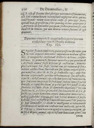 Daemones corporis & magnitudinis participes non consentiunt cum Aristotelis doctrina. Cap. III.