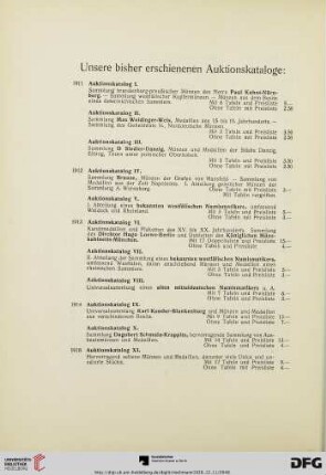 Unsere bisher erschienen Auktionskataloge