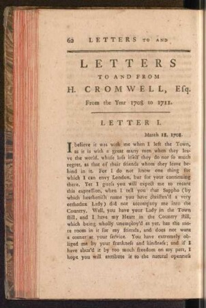 Letters To And From H. Cromwell, Esq.