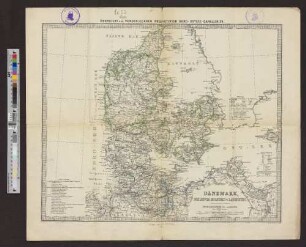 Übersicht der verschiedenen projectirten Nord-Ostsee-Canallinien : Dänemark, Schleswig, Holstein u. Lauenburg