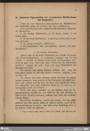 III. Chemische Eigenschaften der verschiedenen Modificationen des Bromsilbers