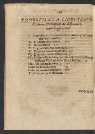 Problemata Libri Secundi commentariorum ac disputationum Logicarum.