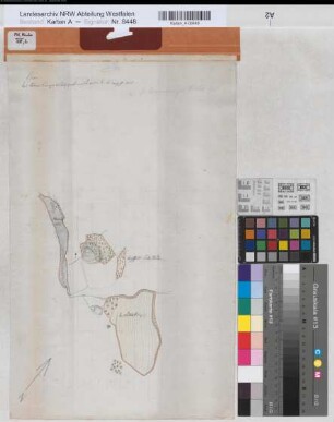 Valdorf (Vlotho) Beerenkämpener Wittelhof mit dem Senkelteich 1815 o.M. (1 : 3250) 48 x 30 kol. Zeichnung (Friemel) Spez.Verz. Markenkarten XVI Nr. 2
