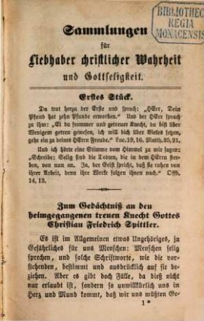 Sammlungen für Liebhaber christlicher Wahrheit und Gottseligkeit. 1868, 1868