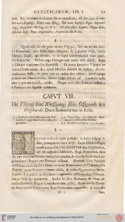 Capvt VIII: De Vligagi siue Wulfgangi filio Olfigando seu Wolfhardo, Duce Boioariorum in Italia