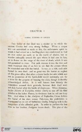 Chapter I: Burial customs in Greece