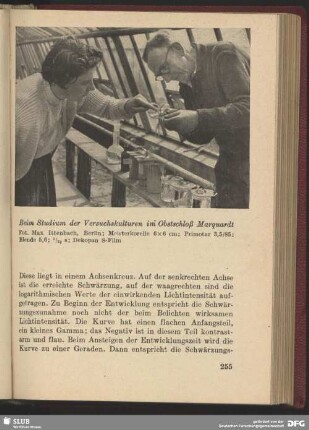 Beim Studium der Versuchskulturen im Obstschloß Marquardt