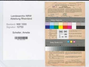 Entnazifizierung Amelie Scheller, geb. 26.07.1890 (Bankangest.)