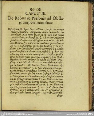 Caput III. De Rebus Personis ad Obstagium pertinentibus