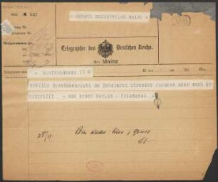 Brief an B. Schott's Söhne : 28.04.1913