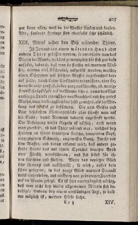 XIII. Mittel wider den Biß wütender Thiere