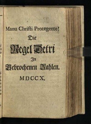 Die Regel Detri In Gebrochenen Zahlen