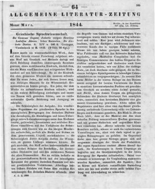 Ahrens, H. L.: De graecae linguae dialectis. Liber Secundus. De Dialecto Dorica. Göttingen: Vandenhoek & Ruprecht 1843