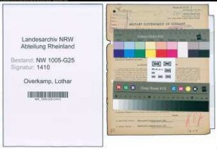 Entnazifizierung Lothar Overkamp , geb. 03.09.1902 (Kaufmann)
