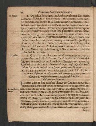 III. Pars Prodromi Sententias Et Iudicia recitat illustrium Theologorum Lutheranorum ...