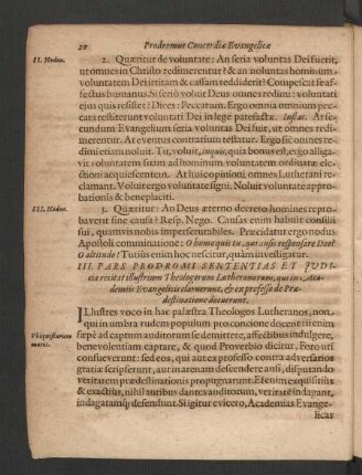 III. Pars Prodromi Sententias Et Iudicia recitat illustrium Theologorum Lutheranorum ...